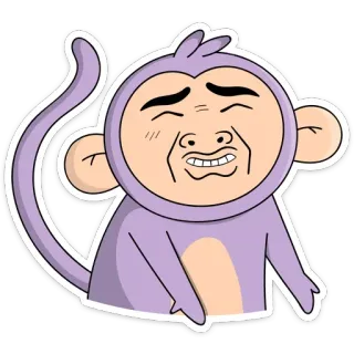 🥴 Affe, Tier, Cartoon, Aufkleber telegram sticker