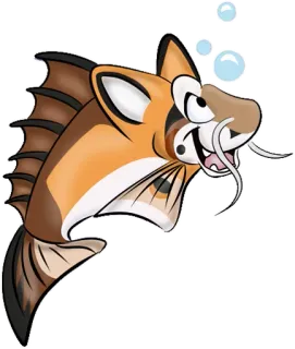 🐟 Cartoon Fisch, Tier, Fisch, Wels, Lustig, Sticker telegram sticker