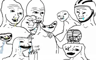 😂 มีม, Wojak, อินเทอร์เน็ต, ตลก, ตัวละคร telegram sticker