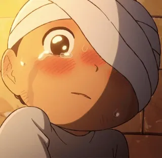 😭 pleurs, animé, tête bandée, triste, émotionnel telegram sticker