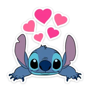 💕 Stitch Stitch, Disney, cuori, cartoni animati telegram sticker