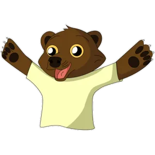 😁 медведь, животное, мультфильм, милый, дружелюбный, стикер telegram sticker