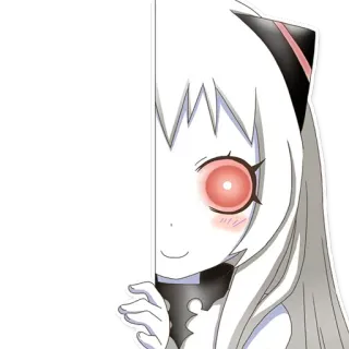 👀 anime, manga, kawaii, girl, cute, sticker, peek, peeking telegram sticker