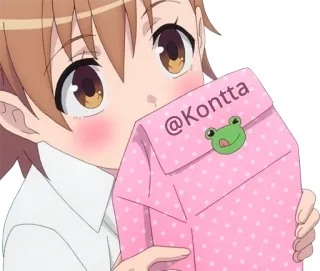 ℹ️ @Kontta Anime, Manga, Personaje, Regalo, Kawaii, Rana, Rosa, Lindo telegram sticker