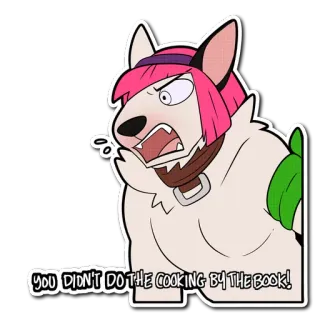 📙 YOU DIDN'T DO THE COOKING BY THE BOOK! dog, cooking, meme, cartoon, funny telegram sticker