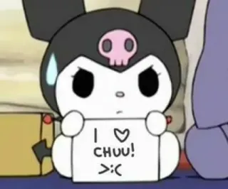 🖤 Kuromi I <3 CHUU! >:C kuromi, fofo, sanrio, chu, anime whatsapp sticker