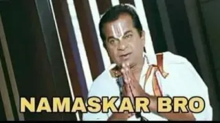 🙏 Brahmanandam Telugu Cinema NAMASKAR BRO namaskar, brahmanandam, meme, greeting, respect, indian, telugu telegram sticker