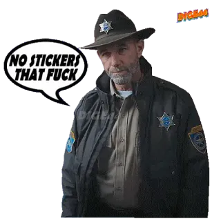👮 NO STICKERS THAT FUCK xerife, ofensivo, palavrão, polícia, aplicação da lei, adesivo telegram sticker