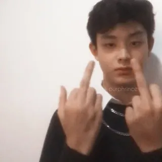 🤘 ourprince người, ngón giữa, cử chỉ, xúc phạm, thiếu niên, thanh niên telegram sticker