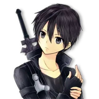 😒 Kirito Sword Art Online anime, sword, character, sword art online, kirito telegram sticker