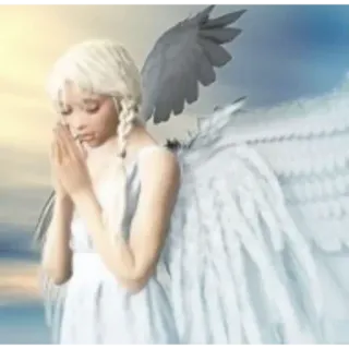 🍓 angel, wings, prayer, fantasy, blonde, ethereal, serene, heavenly telegram sticker