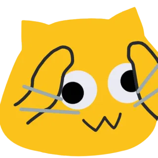 😧 猫, 表情符号, 可爱, 黄色, 卡哇伊 telegram sticker