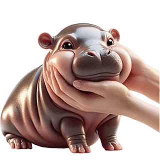 🤗 hippo, baby hippo, animal, cute, hands, wildlife telegram sticker