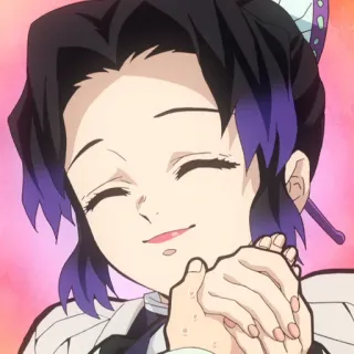 🦋 Shinobu Kocho Demon Slayer Аниме, Манга, Клинок, рассекающий демонов, Шинобу Кочо, Улыбка, Персонаж, Девушка, Дружелюбный telegram sticker