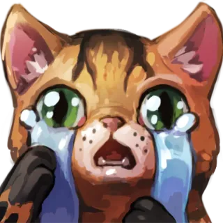 😭 แมว, ร้องไห้, เศร้า, น้ำตา, อารมณ์, คาวาอิ, น่ารัก, อีโมจิ telegram sticker