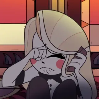 🟡 Charlie Morningstar Hazbin Hotel Чарли, Морнингстар, Hazbin Hotel, мультфильм, плачет, расстроен telegram sticker