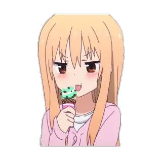 🍦 动漫, 女孩, 冰淇淋, 可爱, 卡通 whatsapp sticker