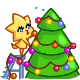 🎄 크리스마스, 별, 나무, 휴일, 장식 telegram sticker