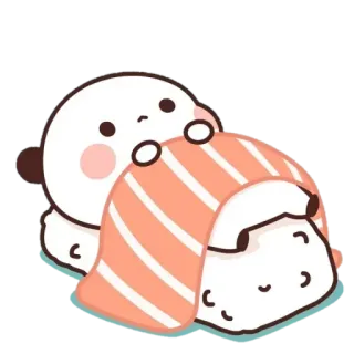 🍯 แพนด้า, ซูชิ, น่ารัก, คาวาอิ, อาหาร, การ์ตูน, สัตว์ telegram sticker
