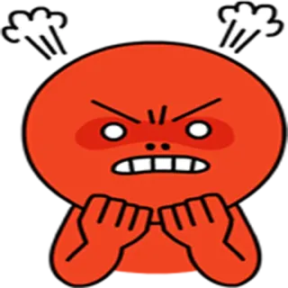😡 โกรธ, สีแดง, การ์ตูน, อารมณ์, หงุดหงิด telegram sticker