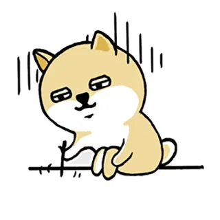 🙁 狗, 卡通, 可爱, 动物, 表情包, 累, 柴犬 whatsapp sticker