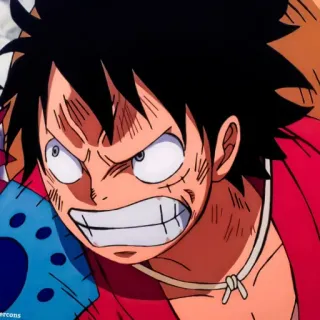 😡 Monkey D. Luffy One Piece Anime, One Piece, Monkey D. Luffy, Luffy, Topi Jerami, Bajak Laut, Shonen telegram sticker