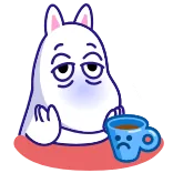 😪 Moomin มูมิน, กาแฟ, เหนื่อย, การ์ตูน telegram sticker