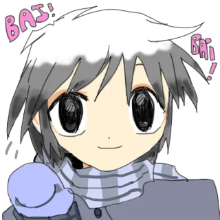 👋 Bai! Bai! Anime, Manga, Dibujos animados, Kawaii, Lindo, Personaje telegram sticker