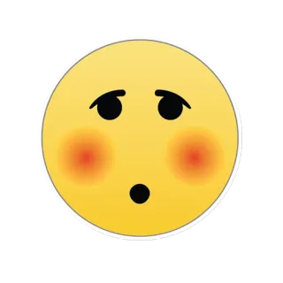 😳 Emoji, Sonrojo, Sorprendido, Atónito, Cara, Expresión telegram sticker