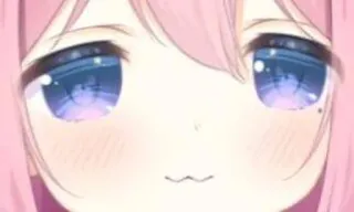 😄 Anime, Lindo, Pelo rosa, Chica, Vtuber whatsapp sticker