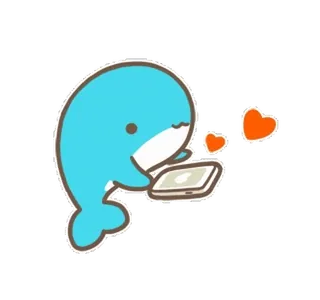 Cute little whale whatsapp stickers