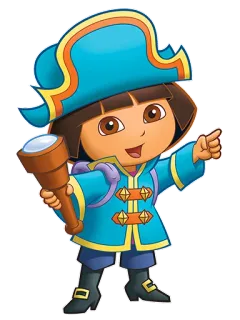 ⚓ Dora the Explorer โดร่า, การ์ตูน, นักสำรวจ, โจรสลัด, ผจญภัย, อนิเมชั่น telegram sticker