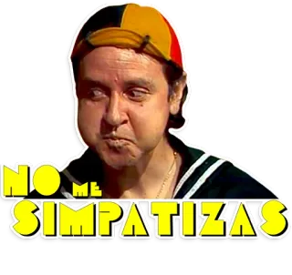 😒 El Chavo El Chavo del Ocho NO ME SIMPATIZAS televisão, criança, desenho animado, espanhol, engraçado whatsapp sticker