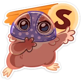 👊 S наклейка, талисман, смешной, мультяшный, персонаж, милый telegram sticker