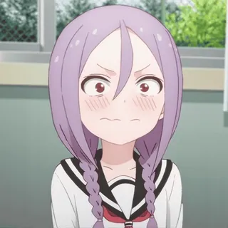 ☹️ アニメ, 女の子, 怒り, 可愛い, 制服 telegram sticker