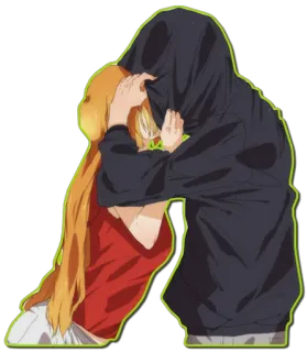 😘 couple, hug, love, anime, romance, affection telegram sticker