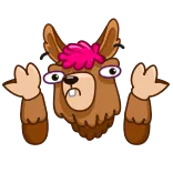 🤷‍♀️ lama, cartone animato, divertente, animale, carino, meme, adesivo telegram sticker