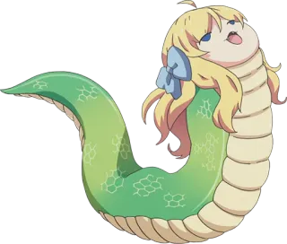 🤤 Anime, Serpiente, Chica Monstruo, Lindo, Dibujos Animados, Lamia whatsapp sticker