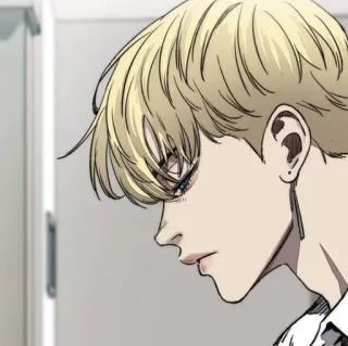🍸 Anime, Hombre, Retrato, Dibujo animado, Pelo rubio whatsapp sticker