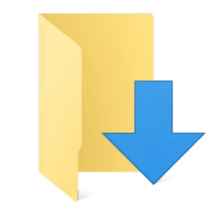 💾 carpeta, descargar, flecha, archivo, ordenador, icono telegram sticker