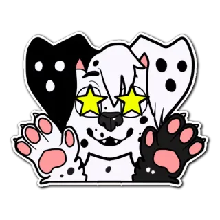 😛 perro, dálmata, dibujo animado, animal, pegatina whatsapp sticker