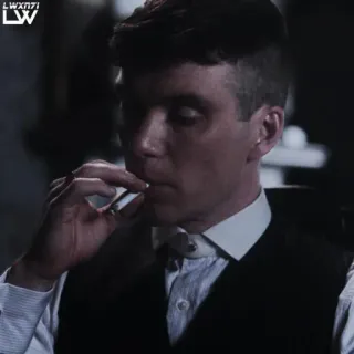 🗿 Thomas Shelby Peaky Blinders Thomas Shelby, Peaky Blinders, cigarrillo, fumando, hombre, actor telegram sticker