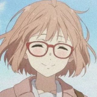 💌 Anime, Garota, Fofa, Óculos, Sorriso telegram sticker