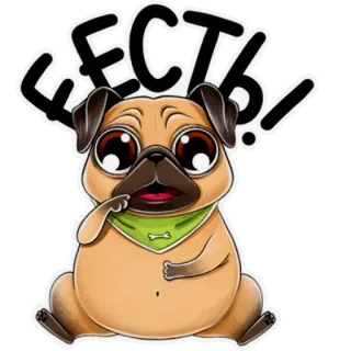 🥗 ЕСТЬ! perro, carlino, dibujo animado, lindo, animal, pegatina telegram sticker