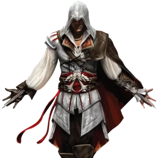 🔪 Ezio Auditore Assassin's Creed video game, assassin, hood, dagger, hidden blade, ezio telegram sticker
