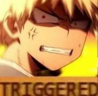 🏐 TRIGGERED triggered, angry, anime, meme telegram sticker