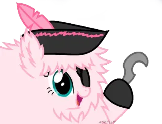 🤯 YA pony, cartoon, animal, pink, hook, pirate, one-eyed telegram sticker