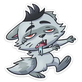 🧟‍♂️ Zombi, Dibujos animados, Monstruo, Halloween, Espeluznante, Animado telegram sticker