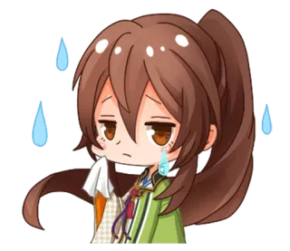 😢 triste, anime, piangere, kawaii, chibi, lacrimoso telegram sticker