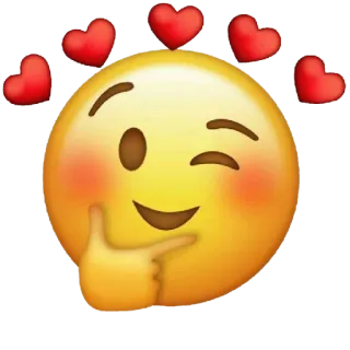 ☺️ Эмодзи, Сердечки, Любовь, Подмигивание, Румянец whatsapp sticker